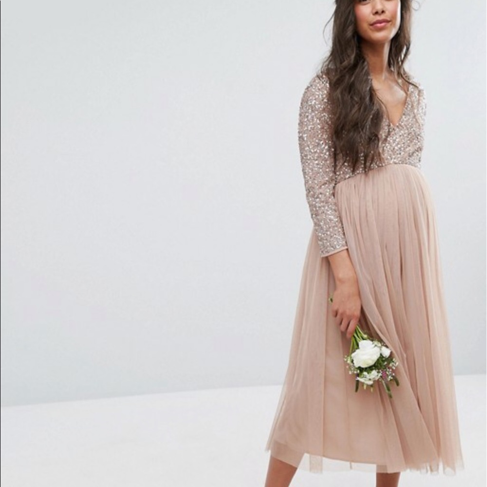 ASOS Maternity 3/4 sleeve midi dress